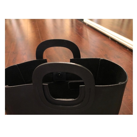 Bevini Modena black leather bag with maroon straps - Picture 4 of 5